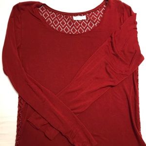 Crimson Aeropostale Lace Back Top